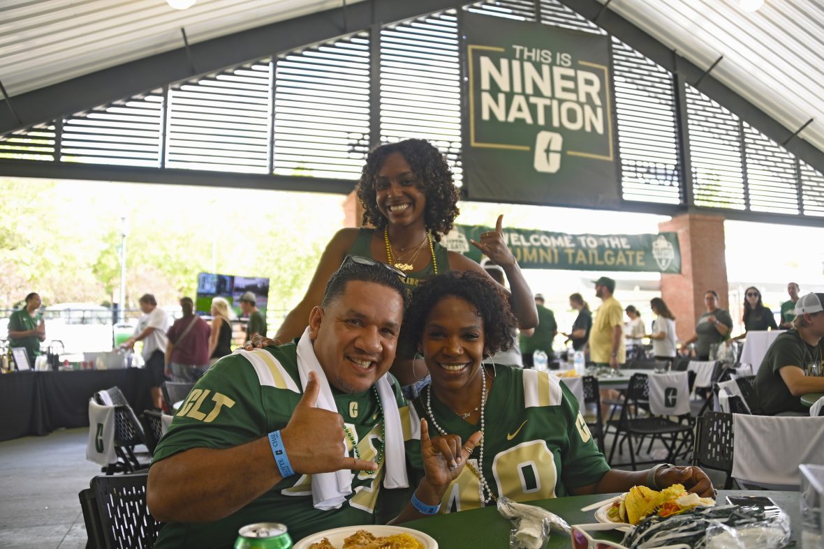 Tailgaters partying at charlotte campus